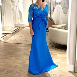 Pronovias Azure Mikado “Lace 32” Gown